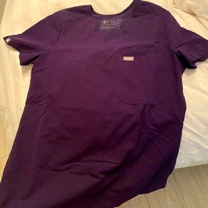 Figs Deep Purple Scrub Top